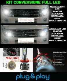 Ampoules Croisement + Route LED 16.000LM Pour Mitsubishi Pajero IV