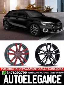 CERCHI CERCHIO IN LEGA 16" 17" 18" Adatto per AUDI A3 MAK MILANO NERO ROSSO