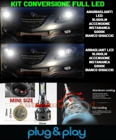 Ampoules Croisement + Route LED 16.000LM Pour Lancia Delta III