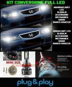 Ampoules Croisement + Route LED 16.000LM pour Honda Accord VII