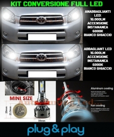 Ampoules Croisement + Route LED 16.000LM pour Toyota RAV-4 Rav 4 III