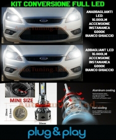 Ampoules Croisement + Route LED 16.000LM Pour Ford Focus II