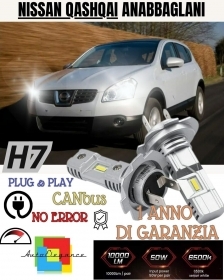 KIT LED H7 NISSAN QASHQAI J10 6000K BIANCO 6000 LUMEN CANBUS ANABBAGLIANTI