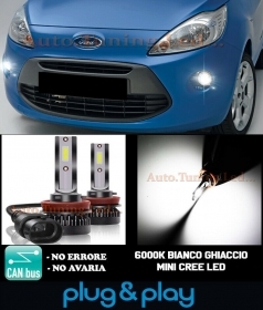 FORD KA MK2 II LAMPADE FENDINEBBIA LED CAMBUS BIANCO GHIACCIO 8000LM