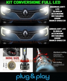 Ampoules Croisement + Route LED 16.000LM Pour Renault Megane IV