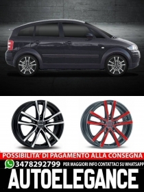 CERCHI CERCHIO IN LEGA 16" Adatto per AUDI A2 MAK MILANO NERO, ROSSO NERO