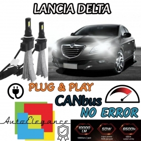 KIT FULL LED LANCIA DELTA LAMPADE LED H7 6000K BIANCO GHIACCIO NO ERROR
