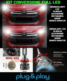 Ampoules Croisement + Route LED 16.000LM Pour Citroen DS4