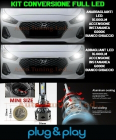 Ampoules Croisement + Route LED 16.000LM Pour Hyundai I30 MK3