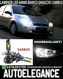 PER FORD FOCUS MK1 LAMPADE ANABBAGLIANTI LED H7 6000K 12.000 LUMEN CAMBUS