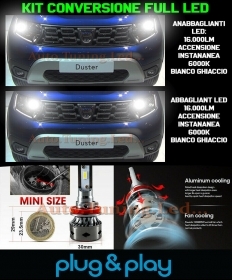 Ampoules Croisement + Route LED 16.000LM Pour Dacia Duster MK2