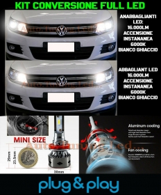 Ampoules Croisement + Route Journée VW Tiguan 5N 2012+ No Diagnostic 16.000LM