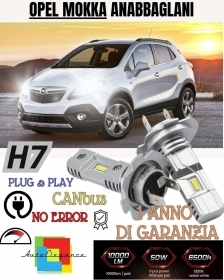 KIT LED H7 OPEL MOKKA 6000K BIANCO 6000 LUMEN CANBUS ANABBAGLIANTI