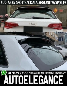 AUDI A3 8V SPORTBACK SPOILER TETTO POSTERIORE ALA AGGIUNTIVO ABS NERO