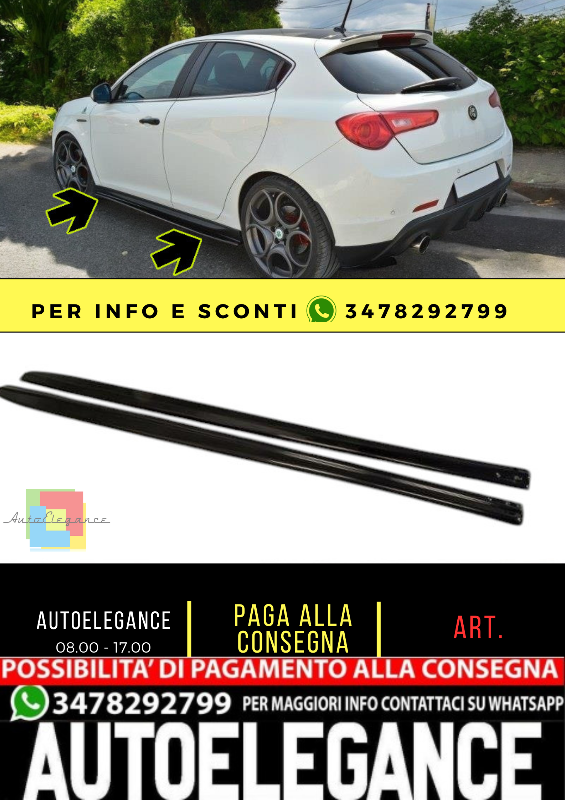 ✨MINIGONNE LATERALI DIFFUSORI V.1 Alfa Romeo Giulietta✨