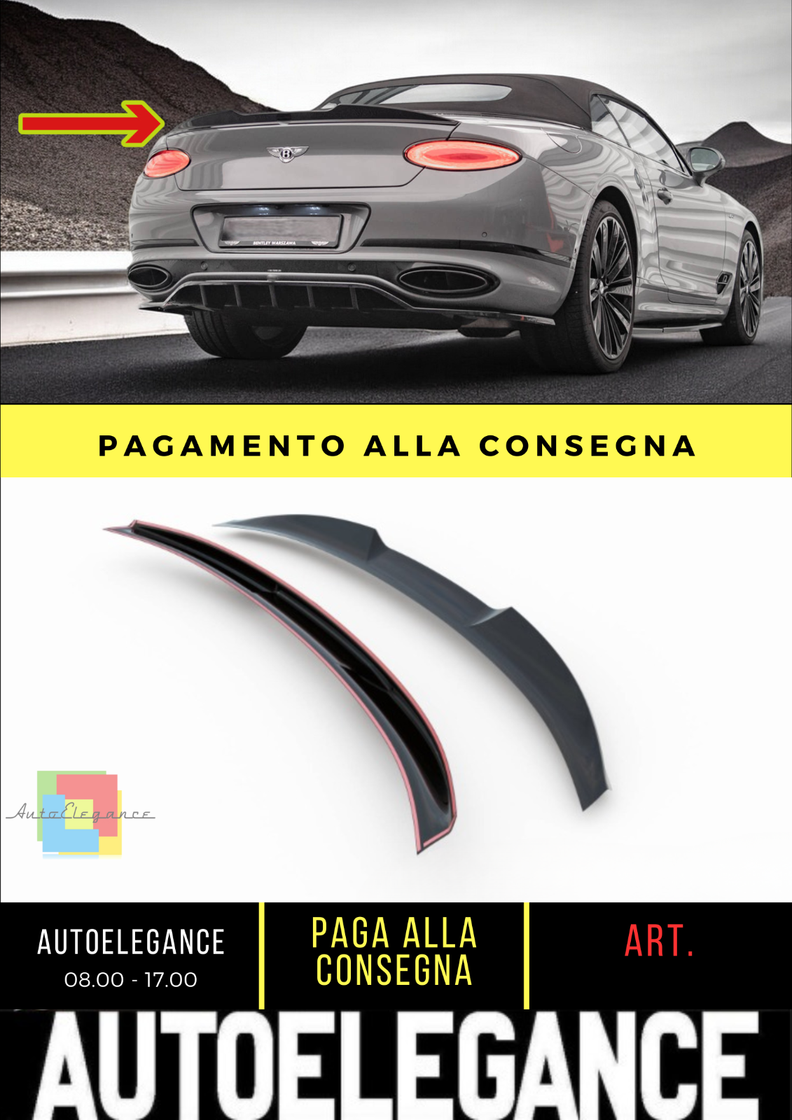 ✨Tappo Spoiler 3D Bentley Continental Convertible GT Mk3✨