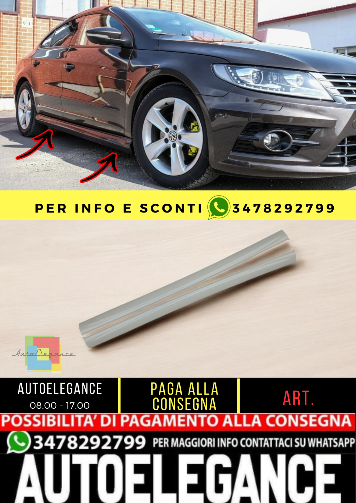 ✨Minigonne laterali adatte per VW Passat CC (2008-2017) R-Line Design✨