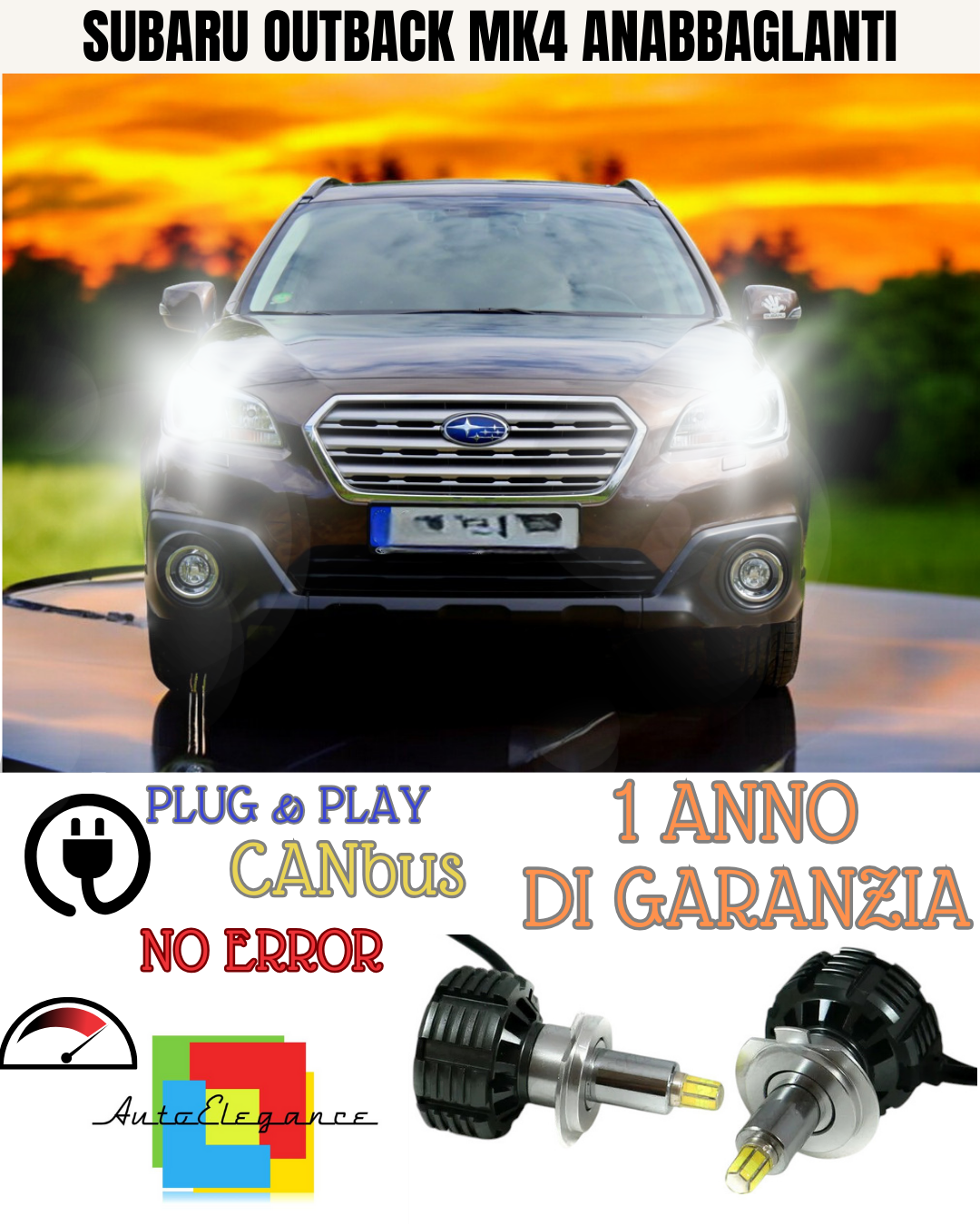 🔥KIT FULL LED ANABBAGLIANTI H7 6000K LED CANBUS PER LENTICOLARI360 SUBARU MK4🔥