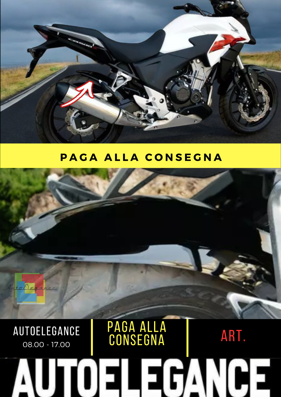 🔥HONDA CB500F/R/X (2013-2018) PARAFANGO POSTERIORE PARAFANGO PLASTICA ABS🔥
