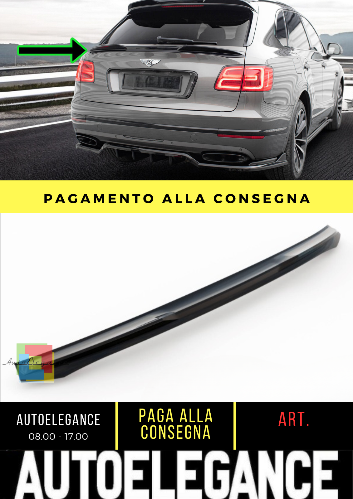 ✨Tappo Spoiler Inferiore 3D Bentley Bentayga Mk1✨