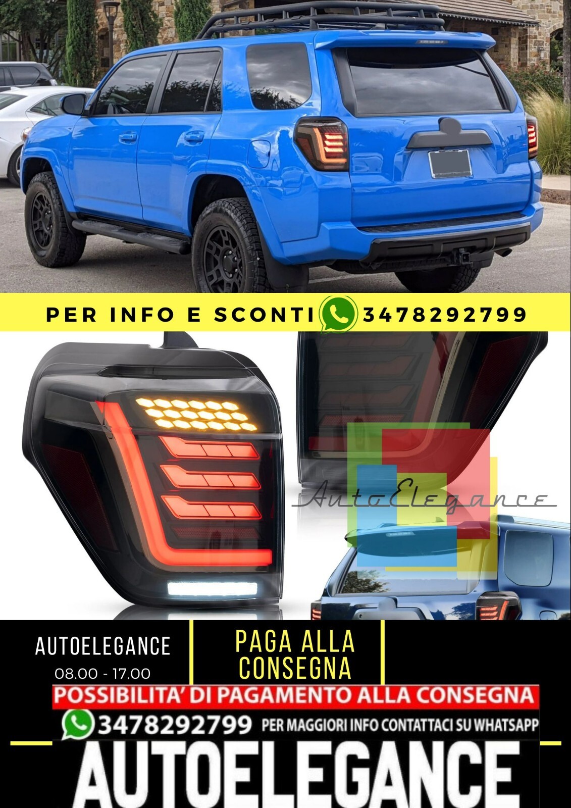 Fanali posteriori a LED completi per Toyota 4Runner 2014-2021 con animazione