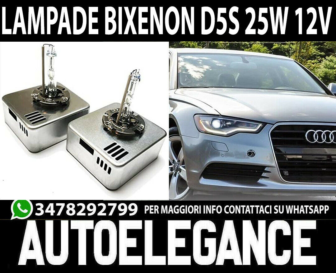 AUDI A6 4G2 C7 2015- COPPIA LAMPADE D5S 25W 12V RICAMBIO XENON 4300K BIANCO