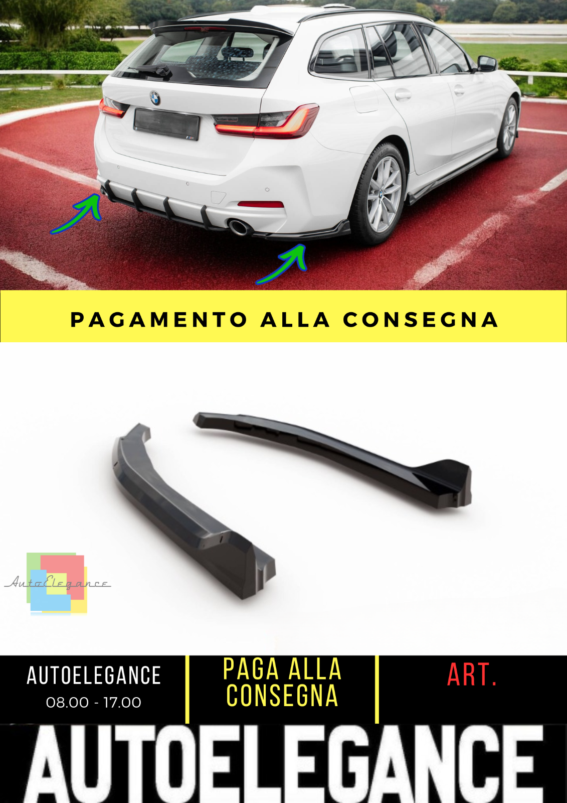 ⭐Splitter Laterali Posteriori BMW 3 Berlina / Touring G20 / G21 Facelift⭐
