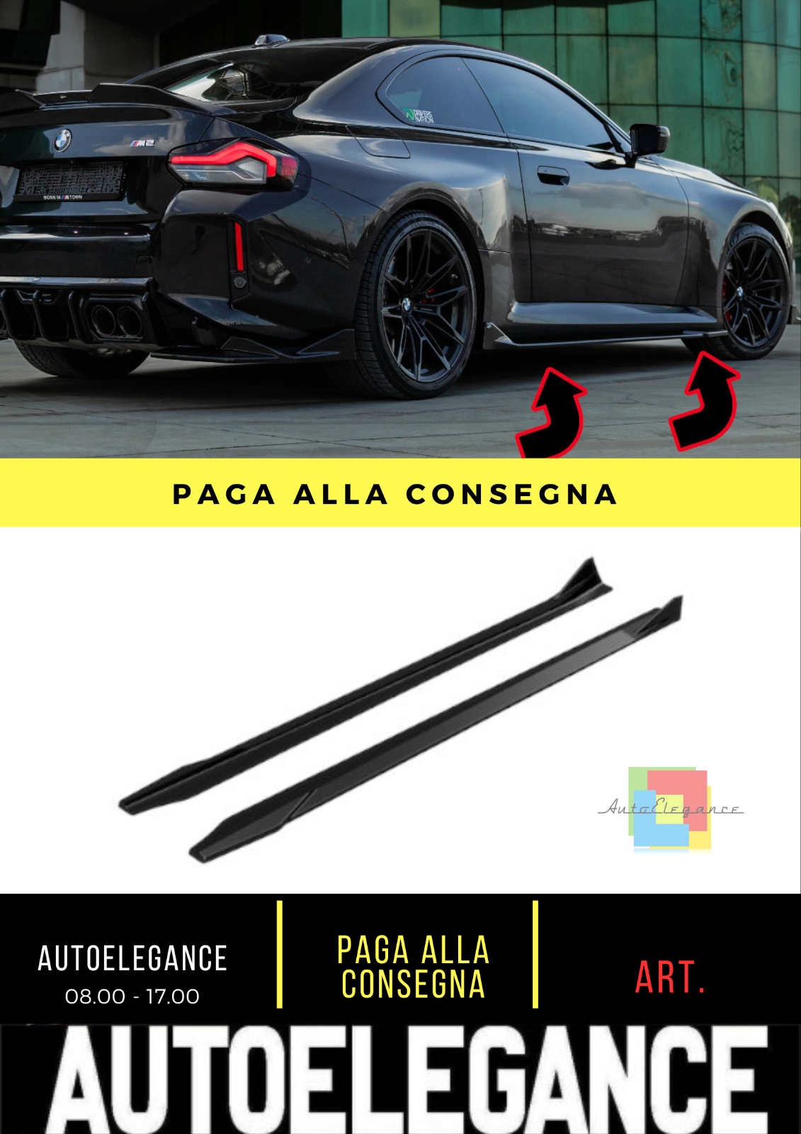❄?Minigonne laterali ADATTO PER BMW M2 G87 2023 + ❄?