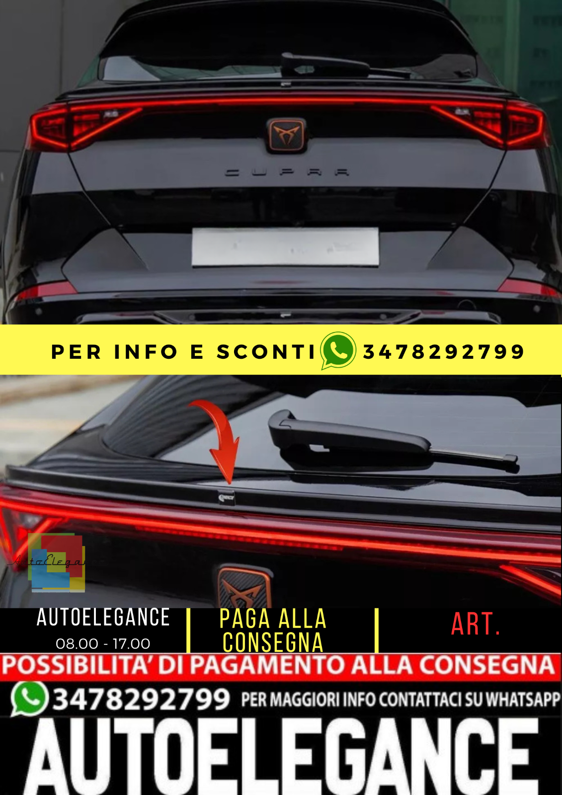 ⭐ Spoiler sul tetto compatibile con CUPRA Formentor 2020+ estensione spoiler  ⭐