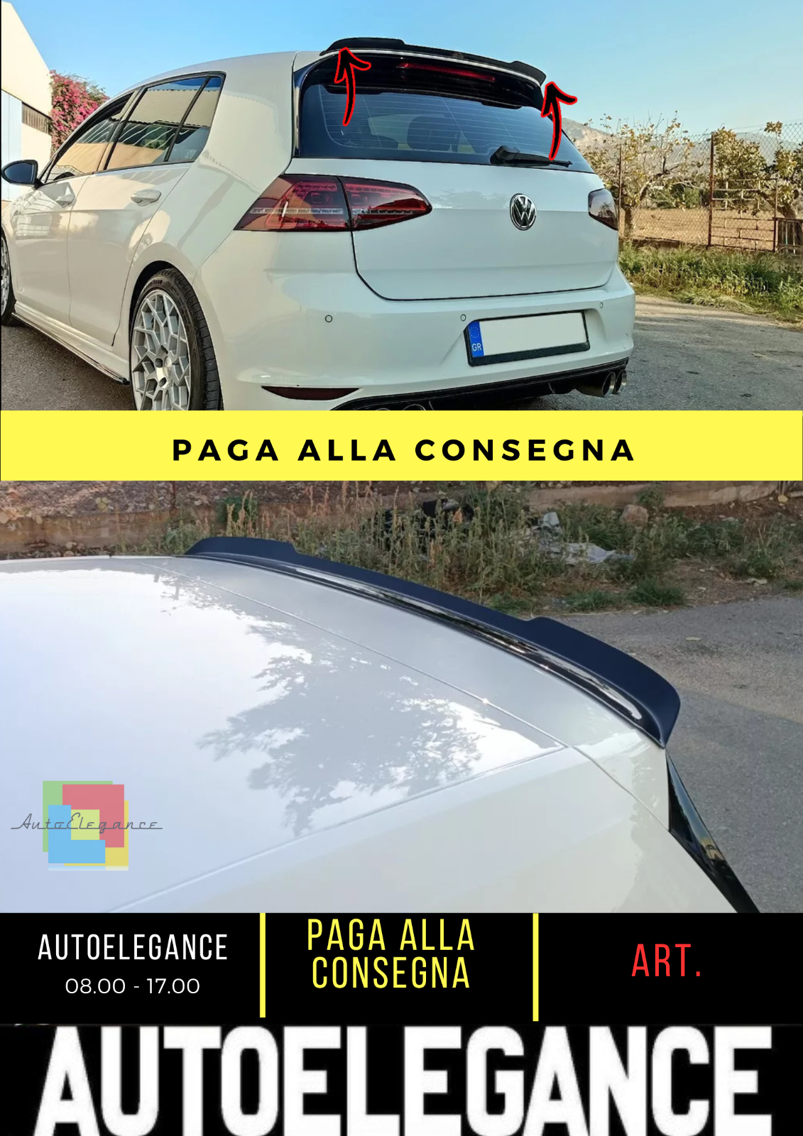 💕SPOILER TETTO ESTENIONE PER VW GOLF MK7 / MK7 FACELIFT GTI / R / R-LINE ABS💕