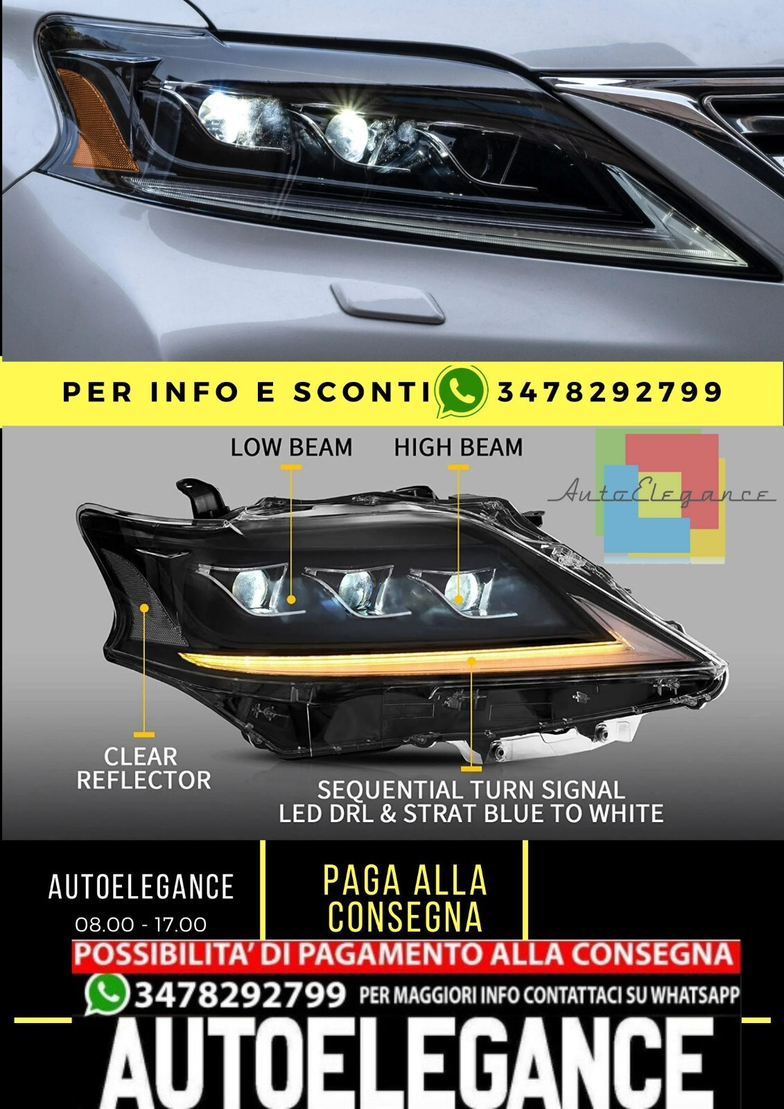 Fari per Lexus RX350 RX450H 2013-2015 terza generazione [per modelli Xenon]