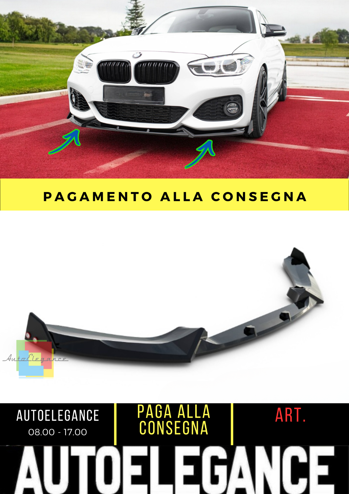 ✨Splitter anteriore V.5 + Flaps BMW 1 M-Pack / M140i F20 Facelift ✨