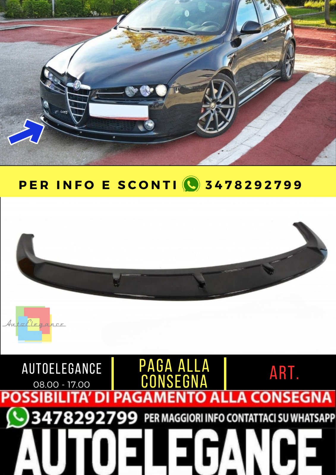 ⭐SPACCALEGNA ANTERIORE v.2 ALFA ROMEO 159⭐