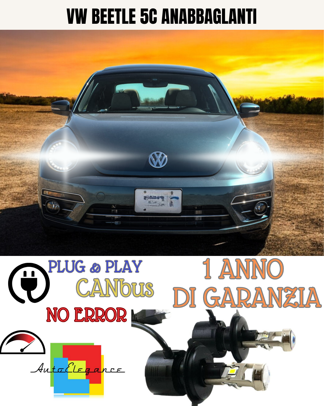 KIT BI-LED H4 VW BEETLE 5C 18000 6000K ANABBAGLIANTI