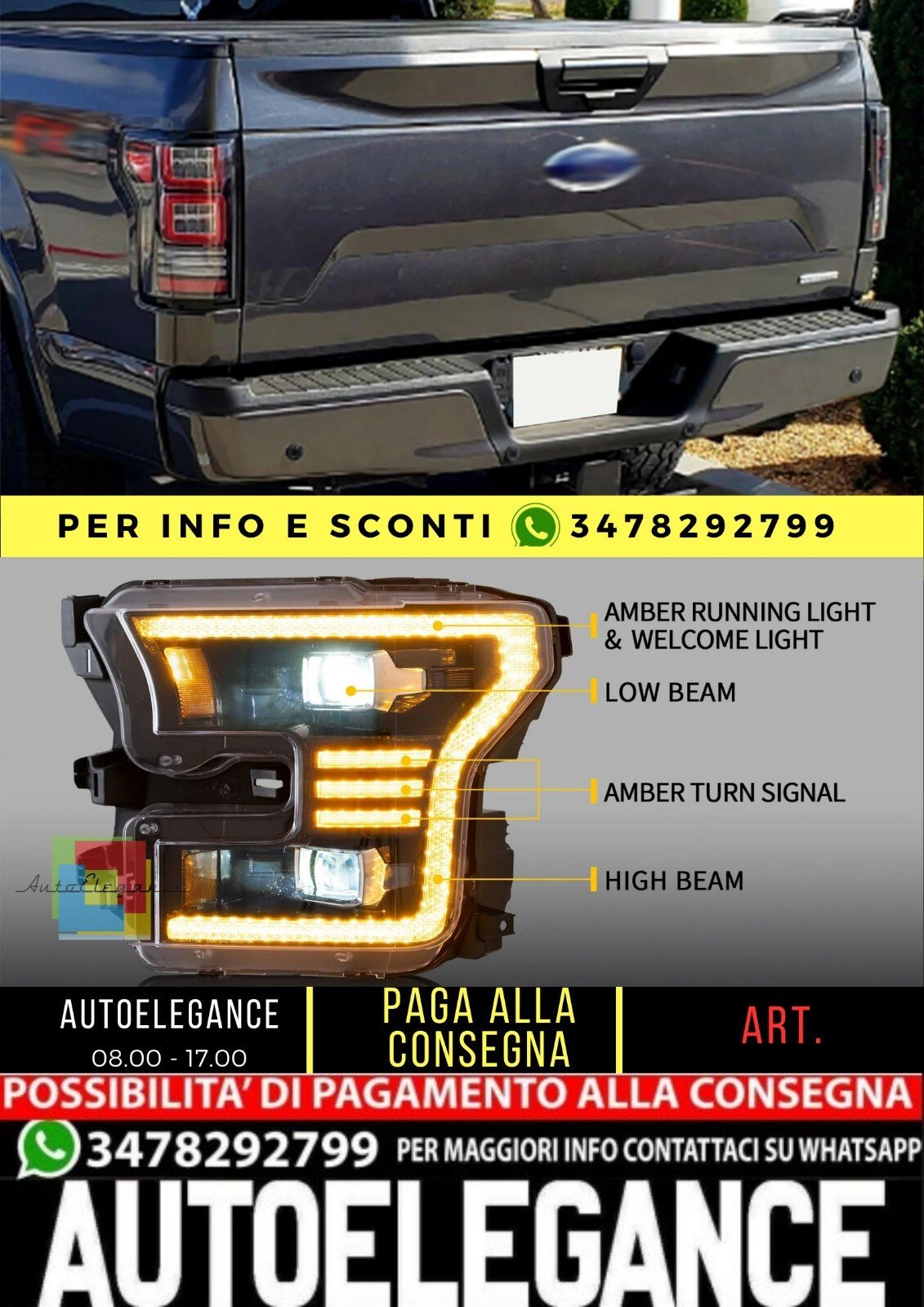 Fari anteriori e posteriori a LED per Ford F150 2015-2020