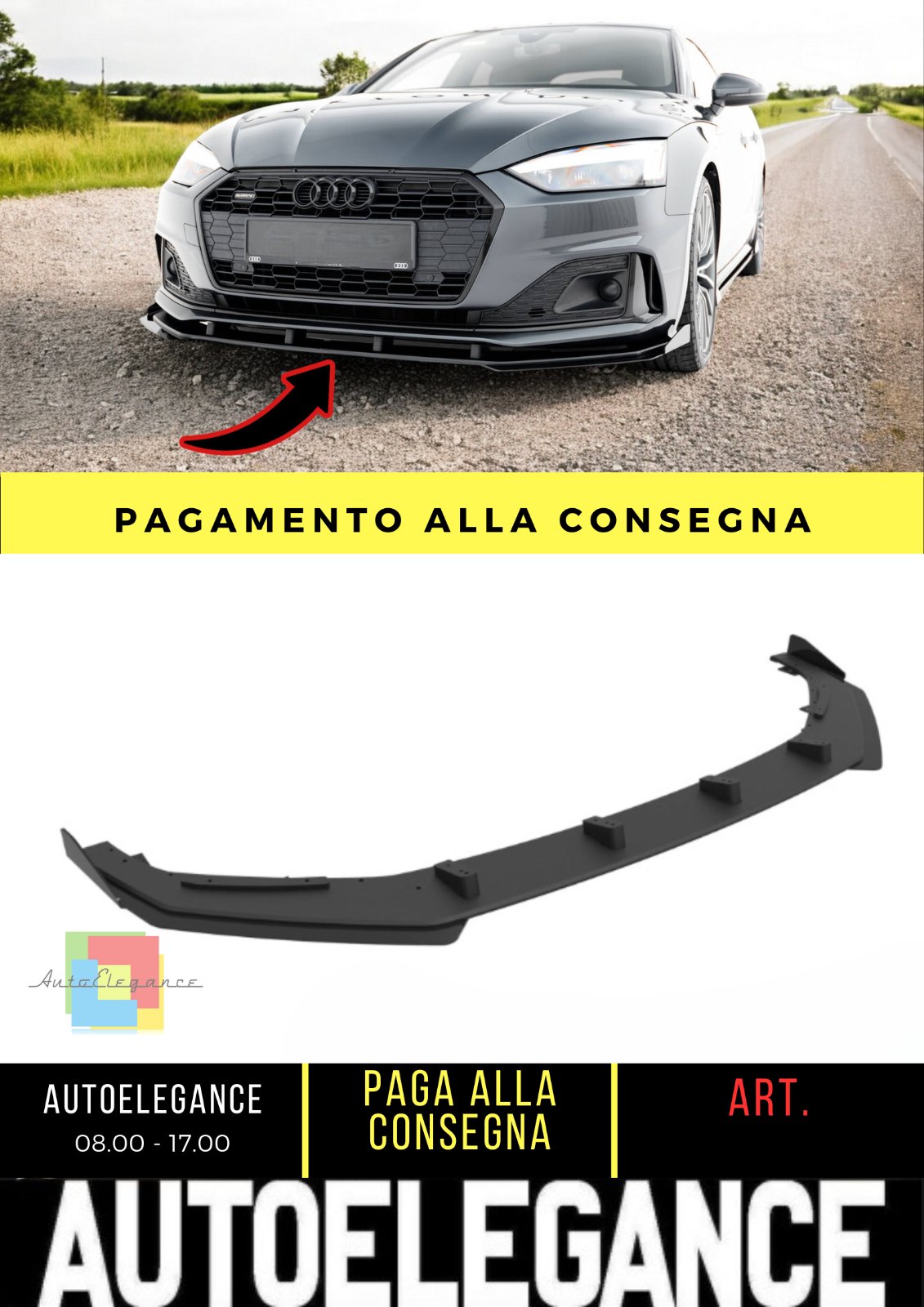 ✨Splitter anteriore Street Pro + flap Audi A5 F5 Facelift✨