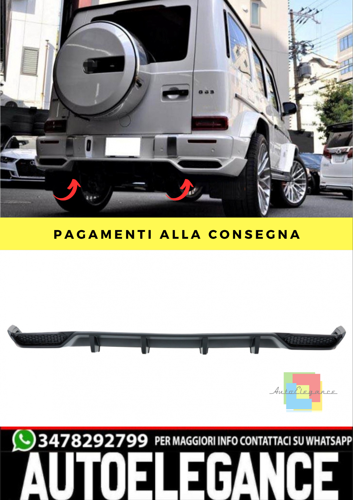 🔥Diffusore Adatto Per Mercedes Classe G Facelift W463 W464 (dal 2018 in poi)🔥