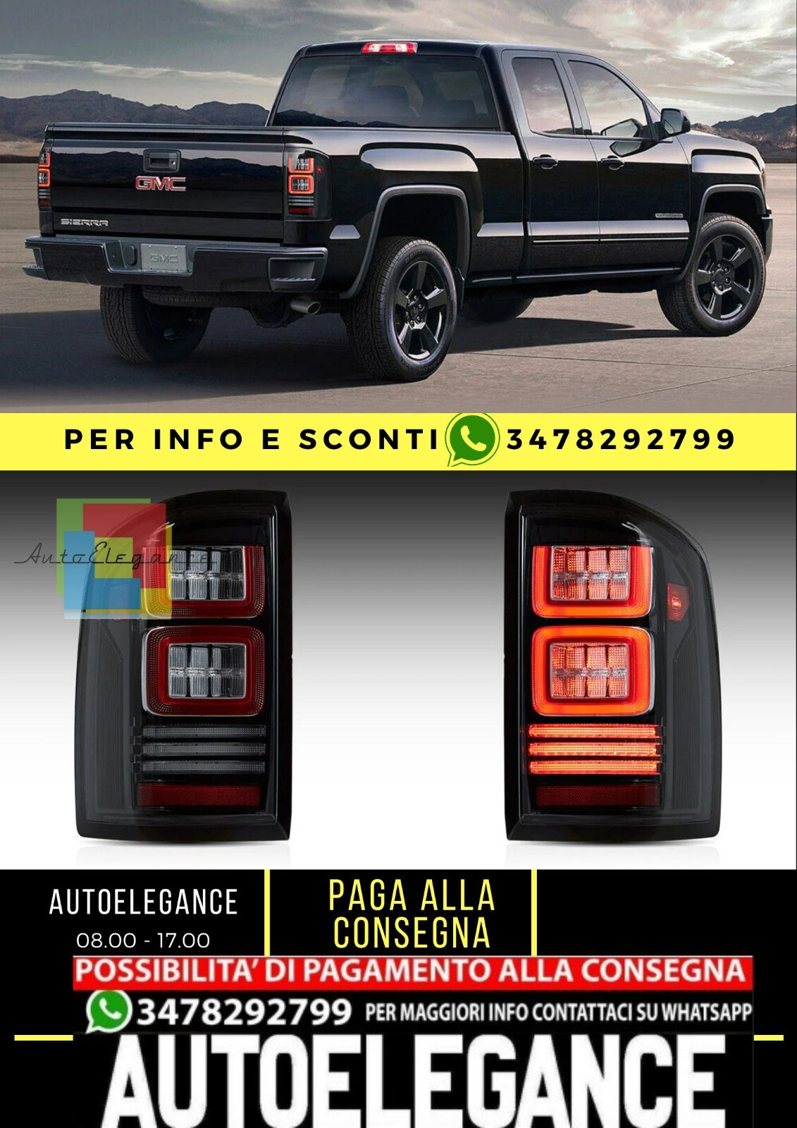 Gruppi ottici posteriori FULL LED GMC Sierra 1500 2500 3500 2014-2018
