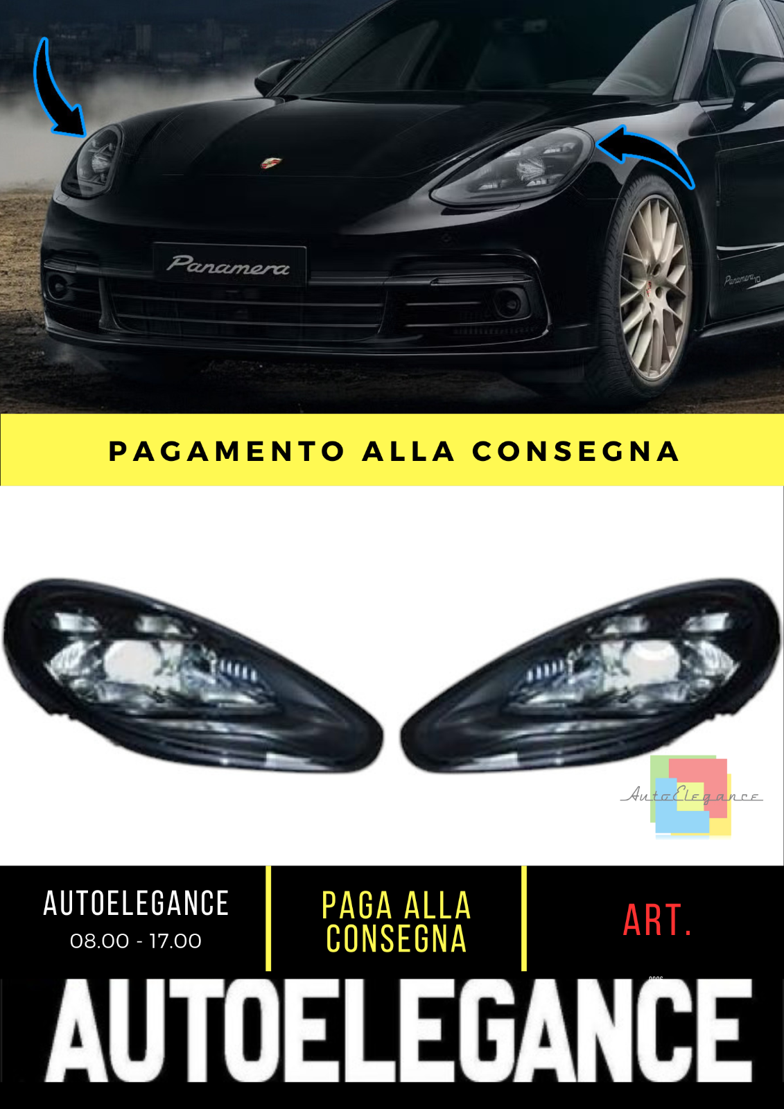 ⭐SET DI FARI ANTERIORE ADATTO PER PORSCHE PANAMERA 10-13 MATRIX-OPTIK⭐
