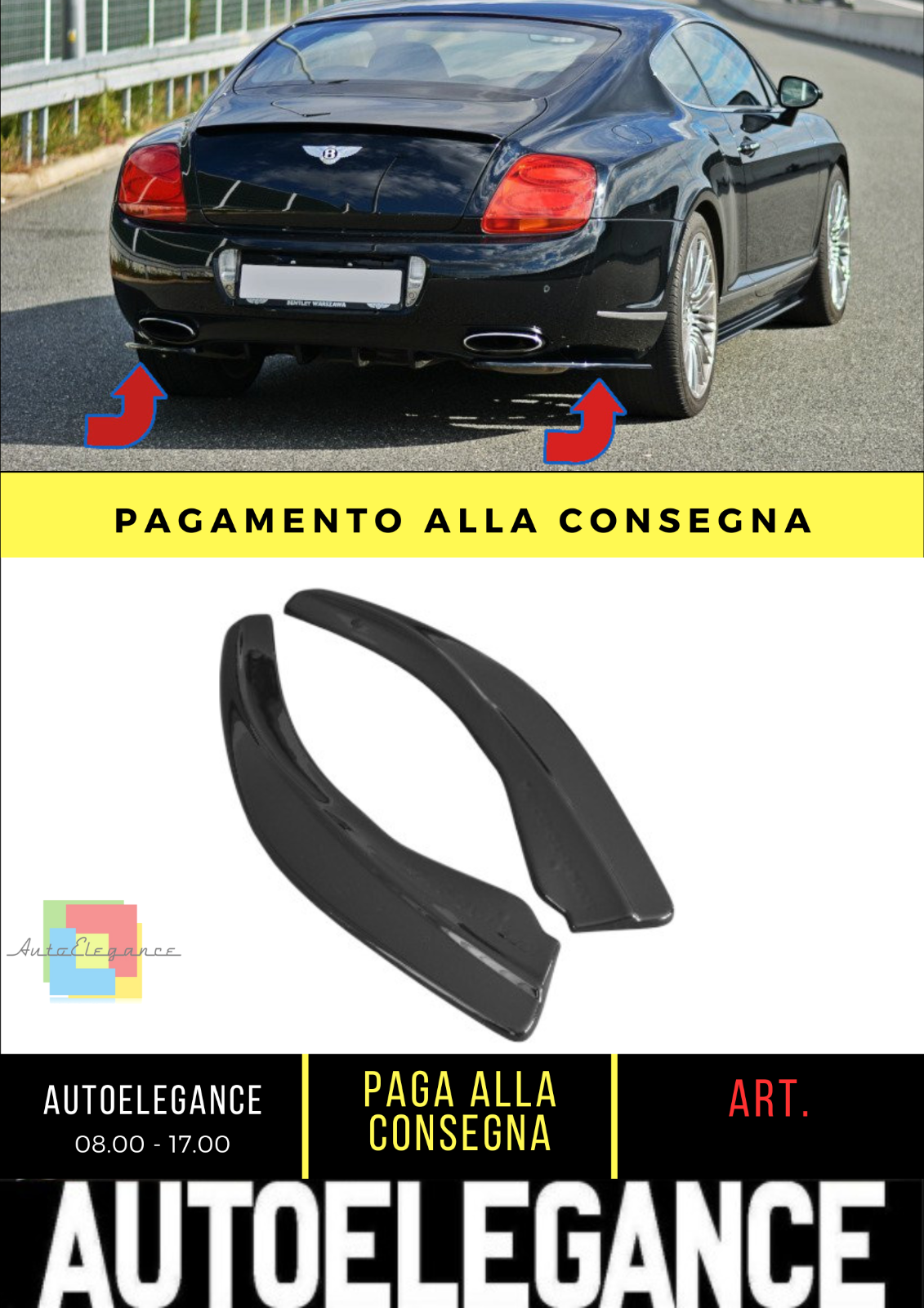 ✨SPLITTER LATERALI POSTERIORI BENTLEY CONTINENTAL GT✨