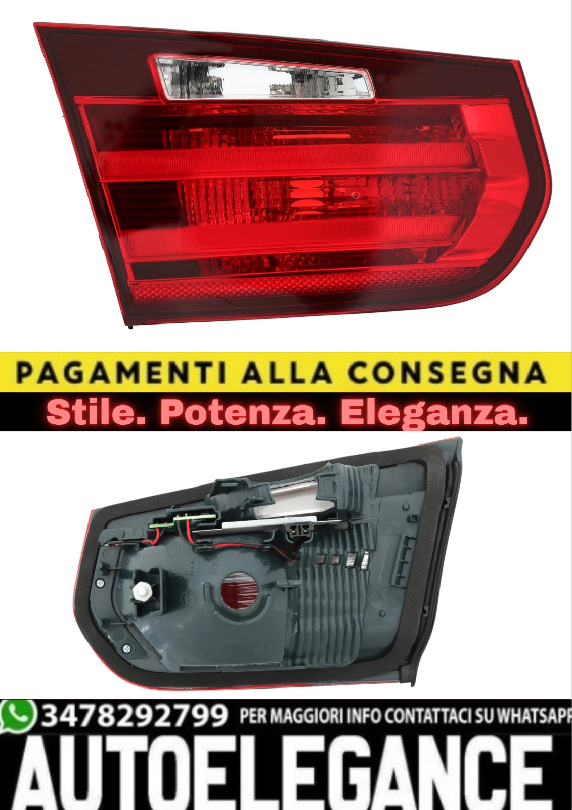 ⭐Fanale Posteriore Interno Sinistro a LED per BMW Serie 3 F30 (2011&ndash;2015)⭐