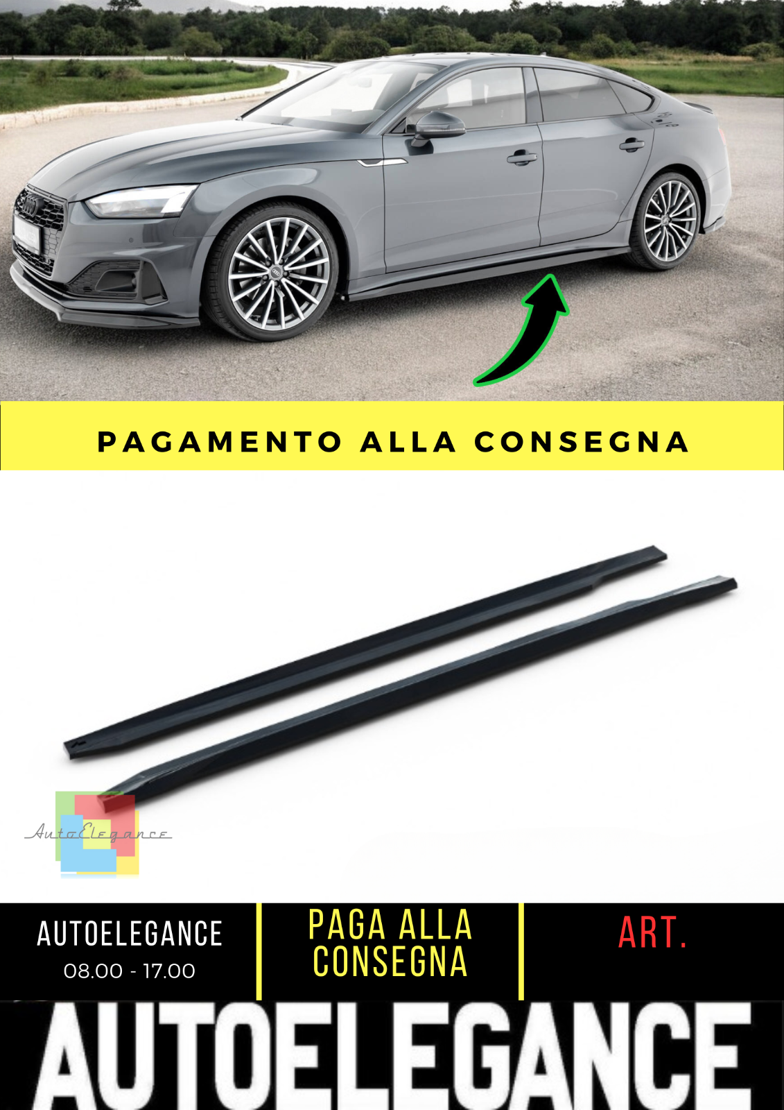✨Minigonne laterali Diffusori Audi A5 Sportback F5 Facelift✨
