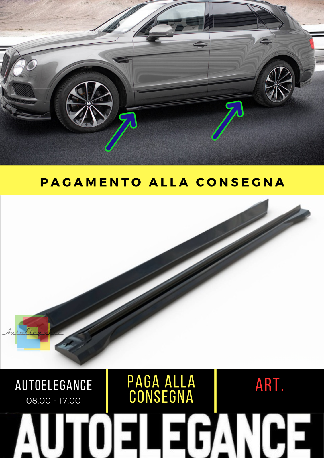 ✨Minigonne Laterali Diffusori Bentley Bentayga Mk1✨