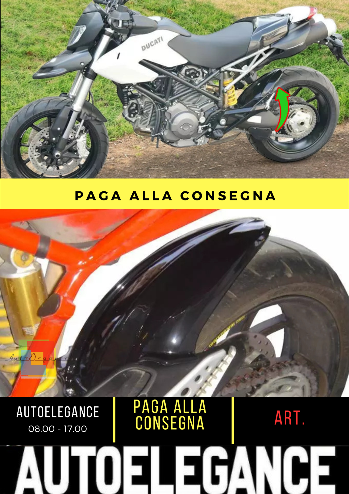 🔥DUCATI HYPER MOTARD 600(2008-2012)PARAFANGO POSTERIORE PARAFANGO ABS PLASTIC🔥
