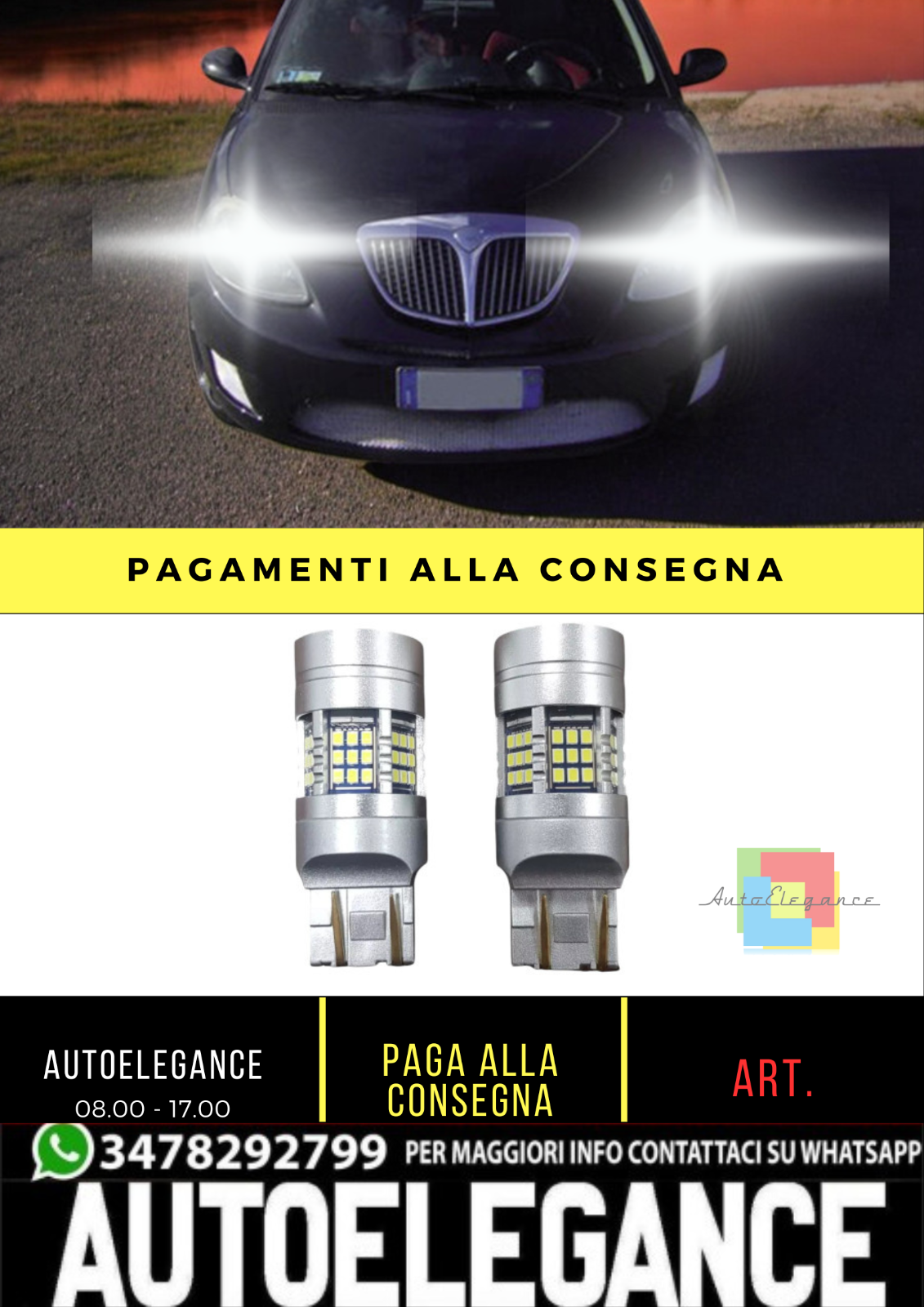 ✨KIT T20 LED POSIZIONE DIURNA BILUCE LED CAN BUS ADATTO PER  LANCIA Y✨