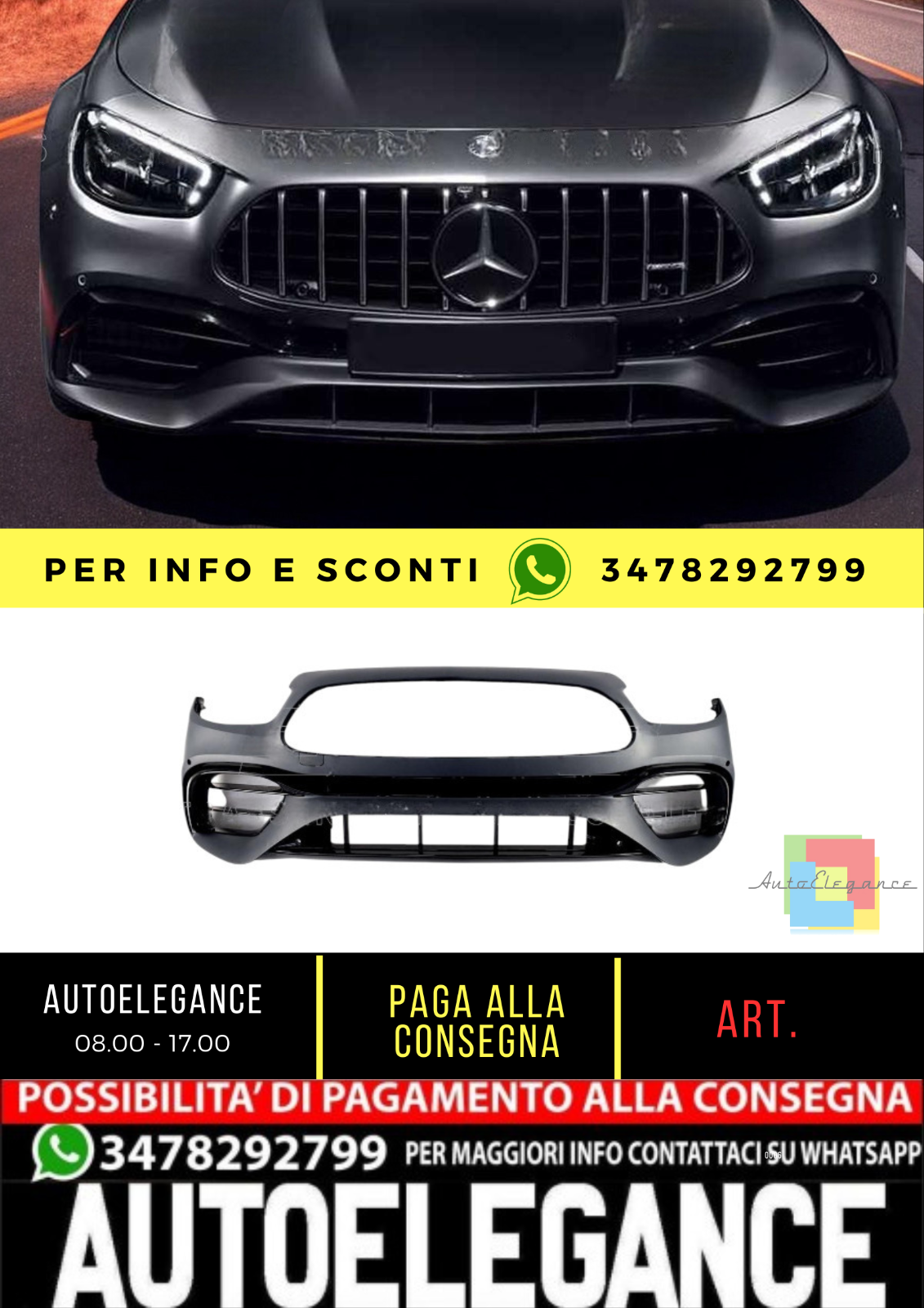 ⭐Paraurti anteriore E63 AMG Look per Mercedes Classe E (W213) Berlina Station ⭐