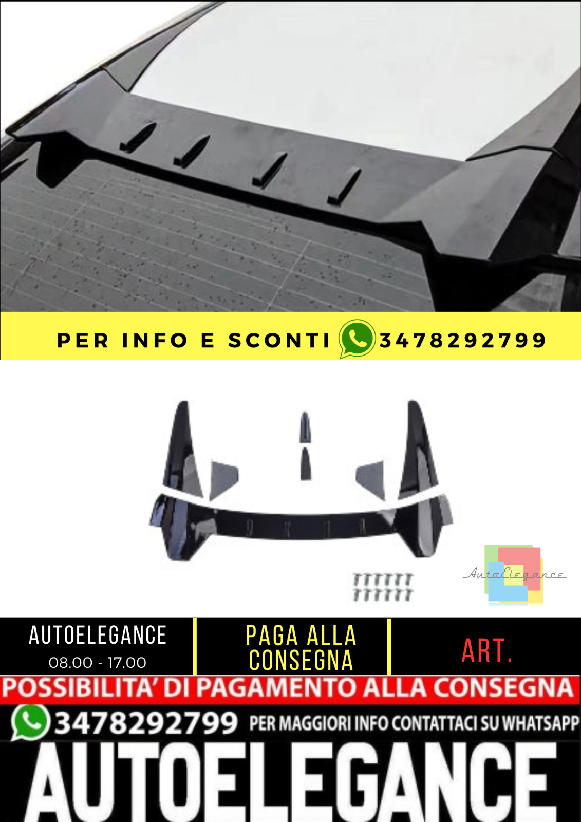 ✨SPOILER ADATTO PER Honda Civic FK 16-20 hatchback✨