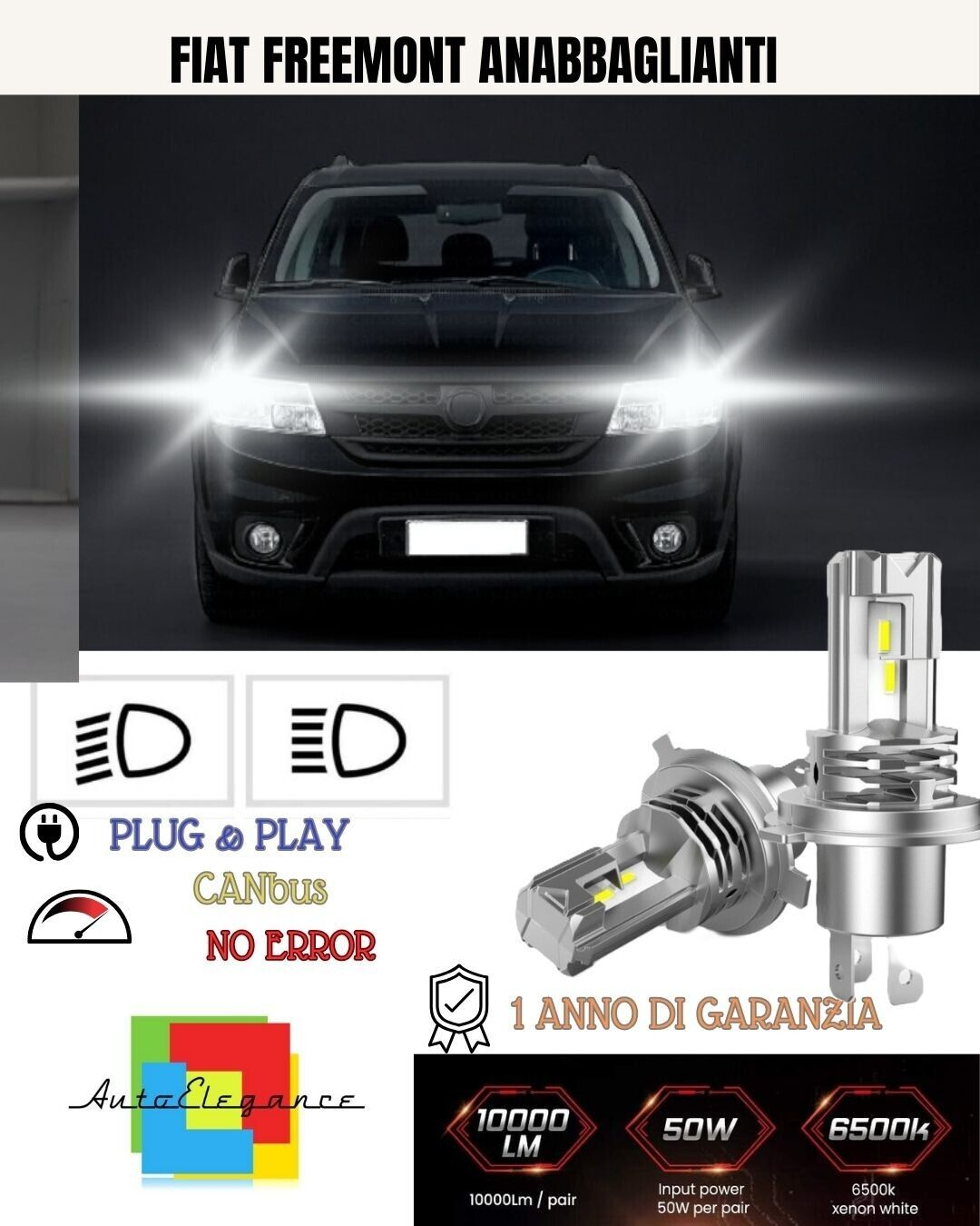 Set Full LED Fiat Freemont L&aacute;mparas Cruce LED H11 6000K 100% No Error