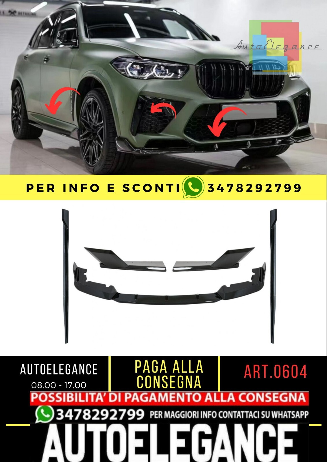 Kit carrozzeria aerodinamico adatto per BMW F95 X5M Competition (2018 in poi)