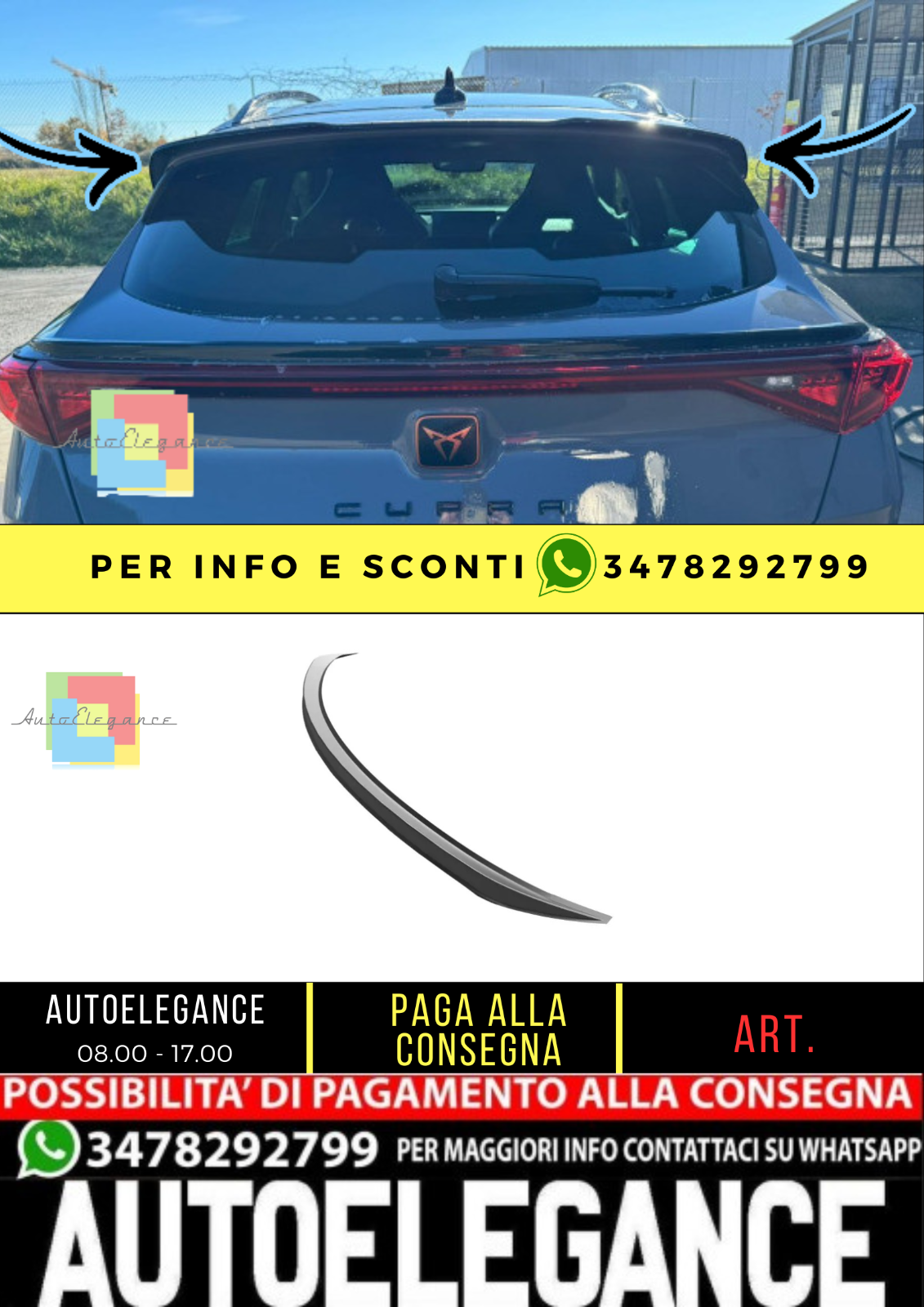❄?Spoiler tetto nero lucido adatto per CUPRA Formentor 2020+❄?